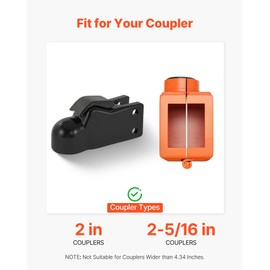 VEVOR Collar Coupler Lock, Fits 2 & 2-5/16-Inch Couplers, Trailer Hitch Lock with 3 Keys Secures Security Chains, Pry-Resistant & Rust-Resistant, Anti-Theft RV Trailer Locks for RV, Trailer, Boat