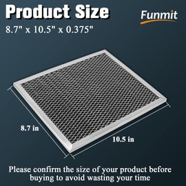 97007696 Replacement Filter For B-Roan - 10.5 X 8.75 Range Hood Filter Compatible with Stove Vent Fan With Aluminum Mesh Charcoal Combo By Funmit- Replaces 6105c 97007697-2 Pack