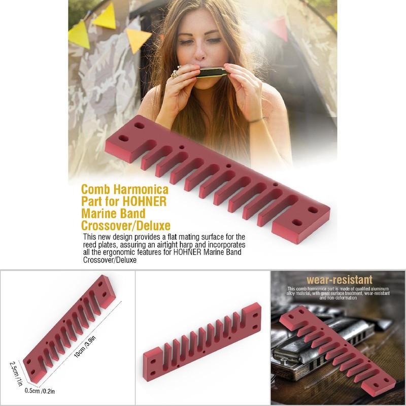Aluminum Alloy Comb Harmonica Part for Hohner Marine Band Crossover
