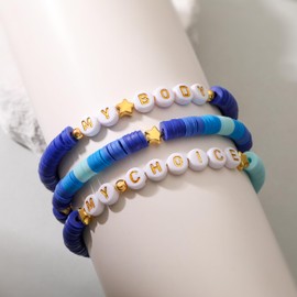 Allvounail Blue Friendship Bracelet Royal Blue Bracelet Beads Navy Blue Unity Bracelet Jewelry for Women Men (My Choice)