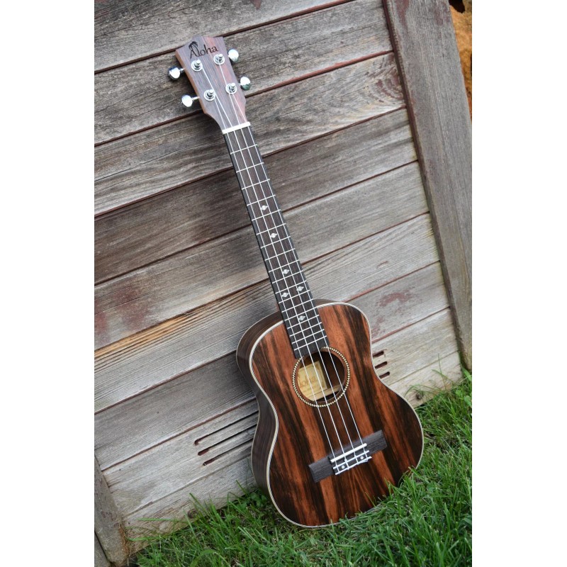 Aloha Ukulele Ebony Wood, Many Sizes, W/Wt EQ (Canadian brand)