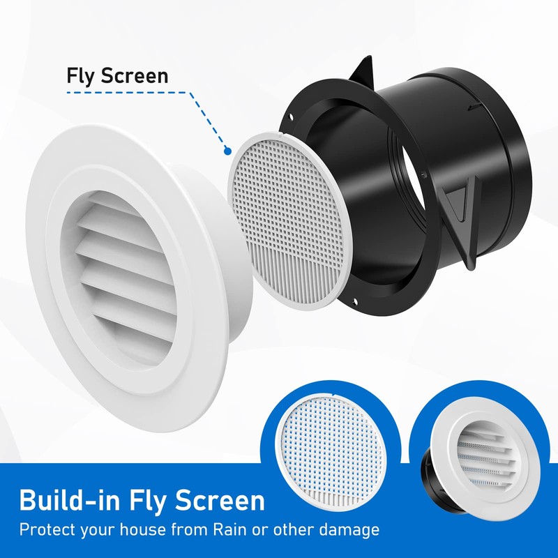 Soffit Vents 4 Inch, Hon&Guan Soffit Exhaust Vent Exterior Round