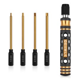 RC Tool Kit, 4in1 RC Hex Screwdriver Set,1.5/2.0/2.5/3.0mm Hobby Car Tool Kit Precision Tool Kit Compatible with Scale Traxxas Slash 1/16,1/18,1/24 RC Car Truck Buggy Truggy Drones Racing Repair Tools