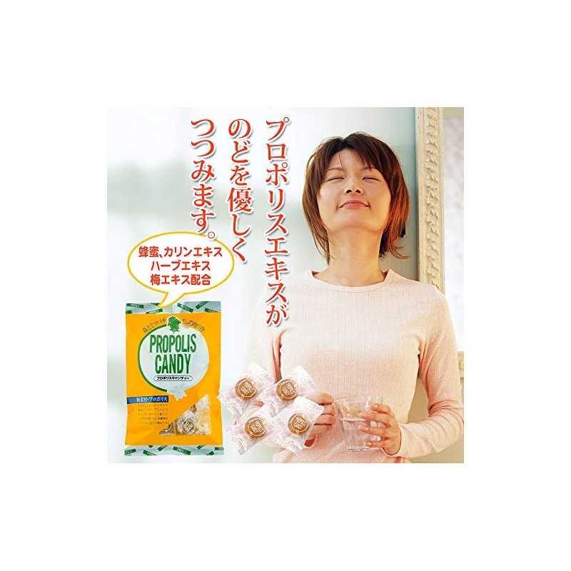 プロポリスキャンディ のど飴 はちみつ入 1袋100g入り×5袋セット カリン ハーブ 梅エキス配合 …