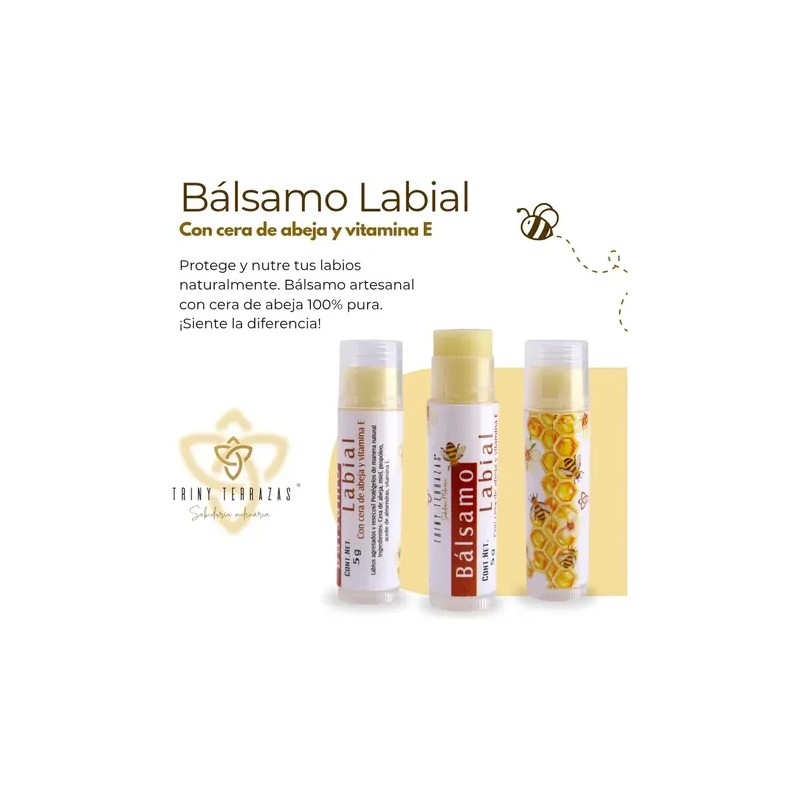 Bálsamo Labial Hidratante Con Cera Y Miel De Abeja 2