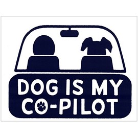 UNIQUE BRIGHT Dog is My Co-Pilot Pet Window Sticker Decal (5.5" X 3.75")