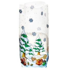 Ursus 6120000 – Gift Bottom Bags, Christmas, Pack of 10, Made of Food-Grade Film, Approx. 14.5 x 23.5 cm, Transparent, Printed, Ideal for Small Surprises