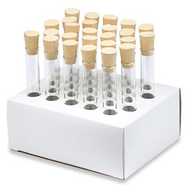 13x100mm Test Tubes with Cork Stoppers and Cardboard Rack, Borosilicate Glass, Round BTM, 7ml Vol, Bulk, Karter Scientific 220D1 (Case of 1000)