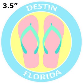 Athena Brands Flip Flops Destin Florida - Car Truck Window Bumper Graphics Sticker Decal - Wakeboard Blue