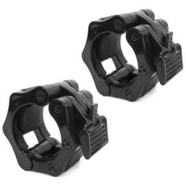 ProsourceFit Olympic Barbell Clamp Collars Quick Release Pair of 2-inch Durable Barbell Clips for Weightlifting, Powerlifting and Strength Training, Black
