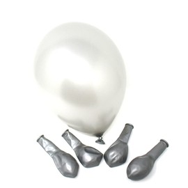 Premium Balloons in Silver White - Made in Germany - 100% Natural Latex & 100% Biodegradable - Pack of 50 - Birthday Party Carnival - Suitable for Helium - twist4®