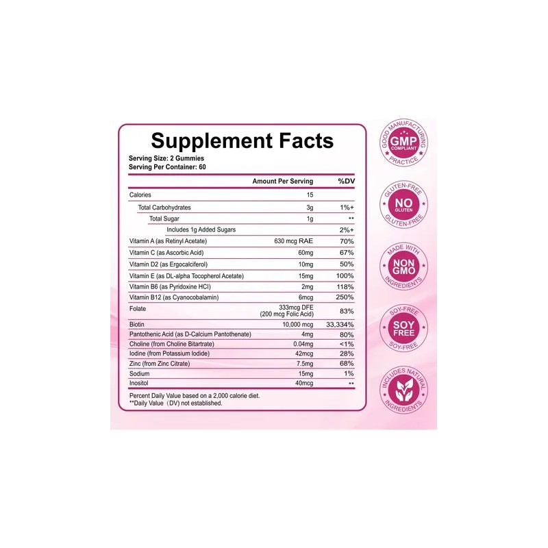 Scola Gomitas Biotina 10000mcg Para Cabello Piel Uñas