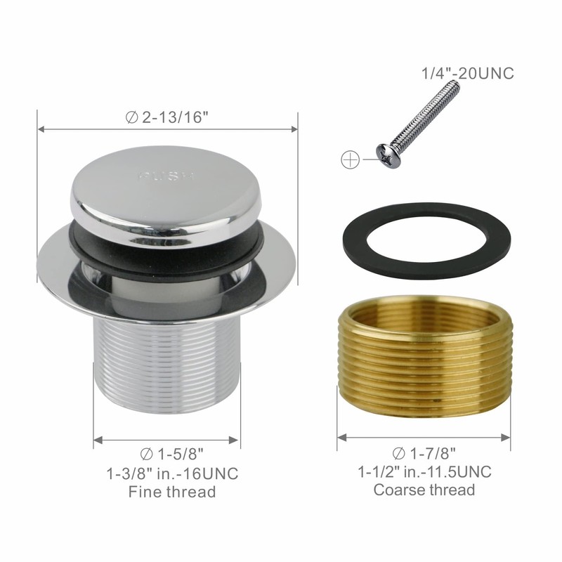 Chrome Bathtub Drain Tip-Toe Single Hole,Welsan Tub Drain Trim Set