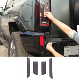 YinanIutos Rear Fog Lights Lamps Cover Trim Compatible with 2024 2025 Hummer EV Smoked Rear Fog Lamps Cover Trim Rear Fog Lights Protection Cover Decorative Exterior Accessories(4PCS)