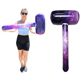 Zugar Land Galaxy Print Mallet (32 Inch) (1 Pack) Vinyl Inflatable Hammer for Pools and Beach Parties Science Themed (1 Pack)