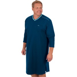 Trigema Men's Organic Cotton Nightdress (KBA), sapphire-c2c, XXL