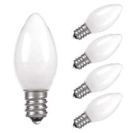 C7 Candelabra Led Light Bulbs - Small Night Light Bulb - 0.6 Watt Equivalent 7W Incandescent, E12 120V LED Lamp, Warm White 2700K Nightlight Replacement Bulb for Window Candles & Chandeliers, 5 Pack
