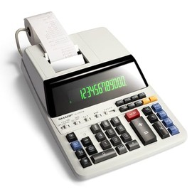 Sharp EL-1197PIII Calculadora de impresión a color de alta resistencia con reloj y calendario
