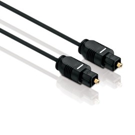 HDSupply TC010-015 Toslink S/PDIF Audio Cable, Optical Fibre Optic Connector/Male, Diameter 2.2 mm, 1.50 m, Black
