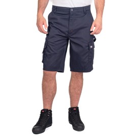 Lee Cooper Classic Multi Pocket Cargo Heavy Duty Easy Care Workwear Shorts, Navy, 34W