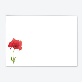 Me Loovely Red Poppy Flat Notecard and Envelopes Set A6 Size Greeting Cards Stationary Supplies for Writing & Christmas Gifts (Pack of 10 with Gift Envelope)