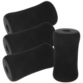 Kisangel 4pcs Foot Pad Roller Sleeve for Gym Equipment Replacement Pads Non- Exercise Wheel Foot Pads Fitness Equipment Foot Roller Feet Training Mat Gym Accessories Foam Black