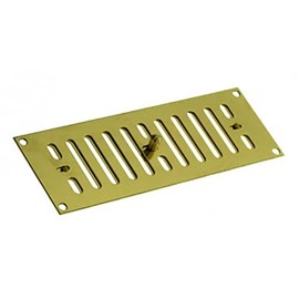 Polished Solid Brass 229mm x 76mm Hit and Miss Adjustable Air Vent