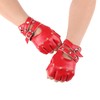 aoozleny Women Girls Fingerless Gloves,PU Leather Biker Punk Gloves with