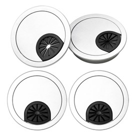 4 Pack 60mm Desk Grommet Kit,Desk Cable Grommet for Management of Office & Computer Desk(Silver)