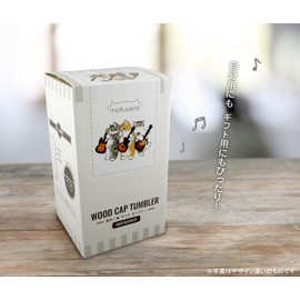 Toa Metal Mofusand Stainless Steel Tumbler with Wooden Lid 11.8 fl oz (350 ml) [Cat Parfait] 53-2092 Beige