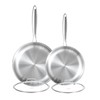 DELARLO Tri-ply Stainless Steel Frying Pan Set with Lid 8"