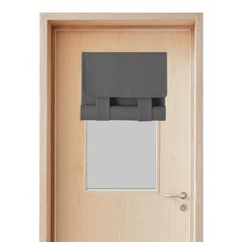 BETTELOOM Small Solid Cozy Blackout Door Window Curtains, Quick and Easy Installed Without Tools, Block Lights, Heat.Offer Privacy for Office,classrooms and House(12" Wx30 H, 1 Piece,Dark Gray)