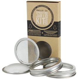 Trellis + Co. | Stainless Steel Sprouting Kit, 2 Pack | Rust Proof 316 Stainless, Curved Mesh, Fits Most Wide Mouth Mason Jars | Grow Your Own Organic Sprouts From Seeds, Sprouter