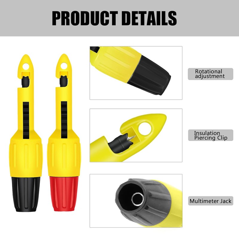 2pcs Wire Piercing Probe Kit, Insulation Puncture Wire Probe Piercing