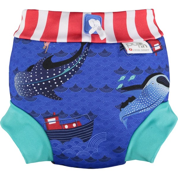 Close Parent - Swim Nappy for Toddlers in Whale Shark Design - Unisex Eco-Friendly Soft Laminate - Large