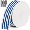 PECMER Cotton Webbing 1.5 Inch for Bag Straps, Striped Blue-White,6