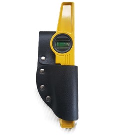 HI VIZ Black Pure Leather Level Holder + 250 mm Magnetice Spirit Level 10''