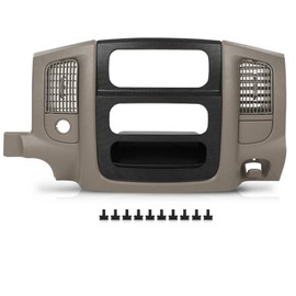 CNNELL Center Dash Radio Trim Bezel Beige w/Storage Compatible with Dodge Ram 1500 2002-2005/Compatible with Dodge Ram 2500 3500 2003-2005