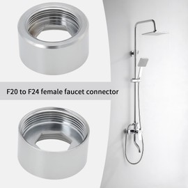 OTOTEC 2sets NPT M20mm Female Thread Transfer to M24mm Female Thread Faucet Adapter for Bathroom Kitchen Water Purifier Adapter NPT F20 to F24 Hose Connector