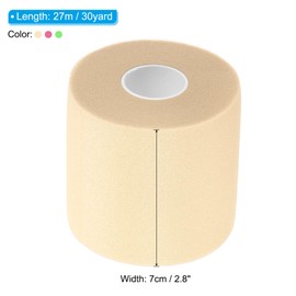 PATIKIL 30 Yard x 2.8 Inch Badminton Grip Cushion Wrap, 3Pcs PE Tennis Racket Grip Tape Backing Film Handle Anti Skid Cushion Accessories, Beige/Fuchsia/Green