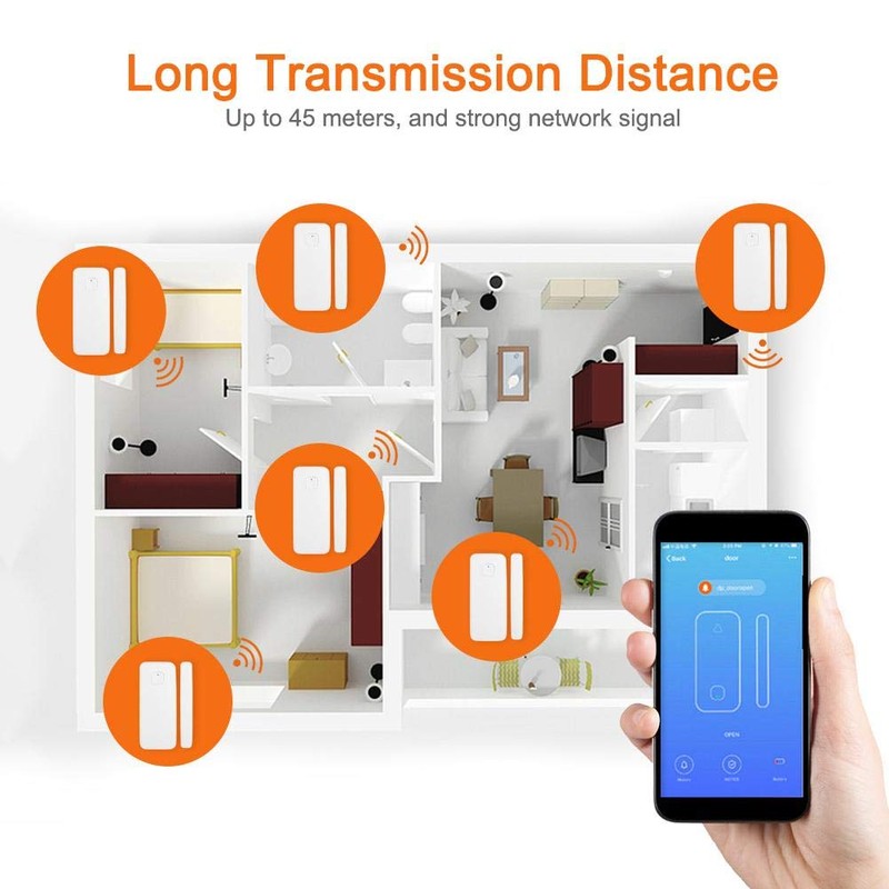 Smart Door Window Alarm Sensor Compatible with and Home Remote