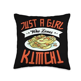 Just a girl who loves kimchi Vegan Funny Kimchi Throw Pillow