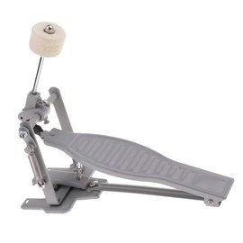 B Baosity Single Spring Bass Drum Pedal with Drum Wool Beater for Children Gift, Silver, as described