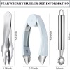 Boao 4 Pieces Strawberry Huller Tomato Corer Top Stem Remover