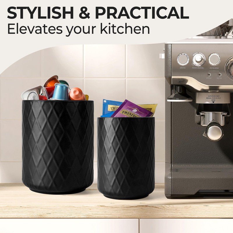 MIAMIO – Kitchen Utensil Holder Ceramic/Kitchen Organizer Set, Farmhouse Decor