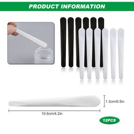 Cosmetic Spatulas, Pack of 12 Spatulas, Cosmetic Cream Spatula, Small Plastic Cream Spatula, Cosmetic Mask, Spoon, Mini Make Up Spatula
