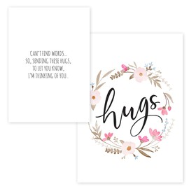 Floral Typography Sympathy Card Pack / 25 Condolences Card Set / 5 Script Designs / 5" x 7" Thinking Of You Greeting Cards/Made In The USA