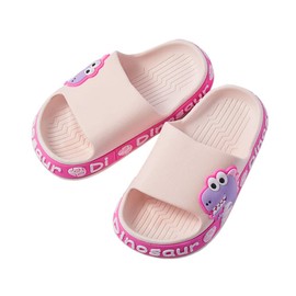 Tianmao Children's Shower Shoes Dinosaur Cartoon Bathing Shoes Summer Flat Slippers Boys Girls Mules Slippers, pink