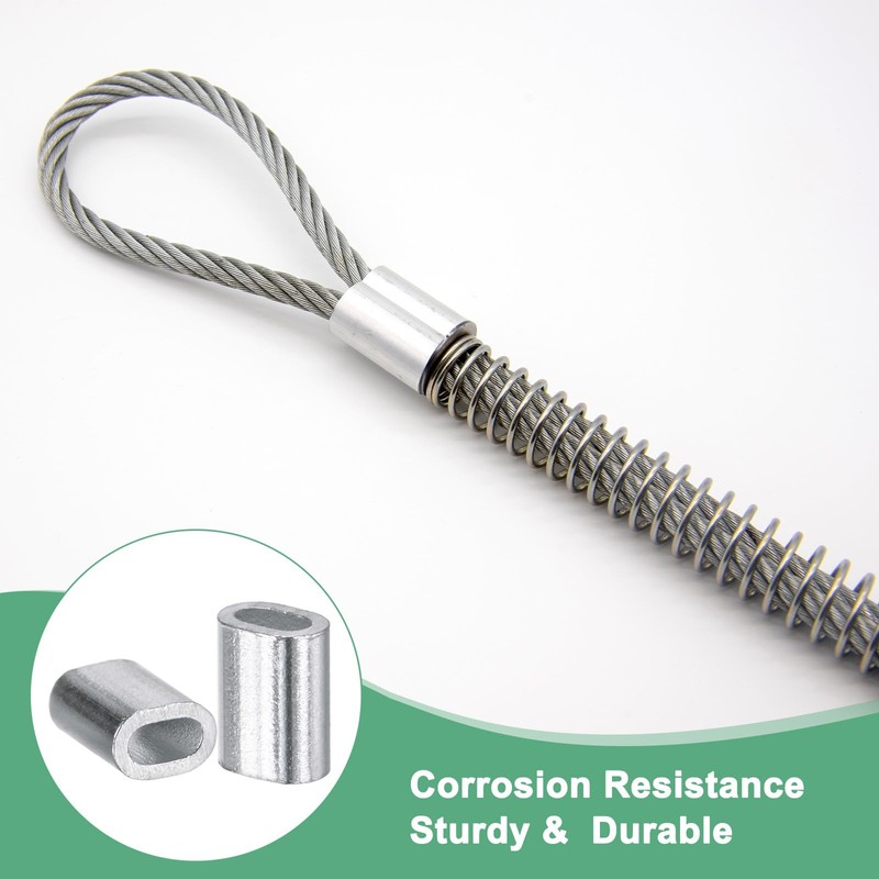 M METERXITY 100-Pack Aluminum Crimping Loop Sleeves, 1.2mm 3/64" Single