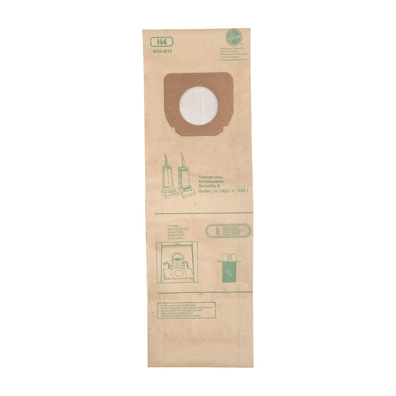 Hoover 9173691 H4 Disposal Bag, Paper, White